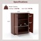 Costway 2-Door Storage Cabinet Freestanding Storage Organizer with 3-Tier Shelf Entryway Black/Brown